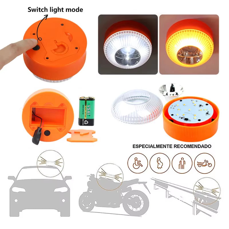Led Car Emergency Light V16 Explosion Flashing Light Magnetic Induction Strobe Flashing Warning Light Safety Accessory