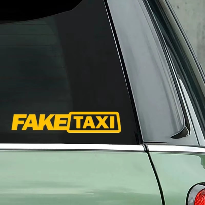 Universal FAKE TAXI Car Auto Sticker Decal Emblem Self Adhesive Vinyl for Car Funny Car Sticker