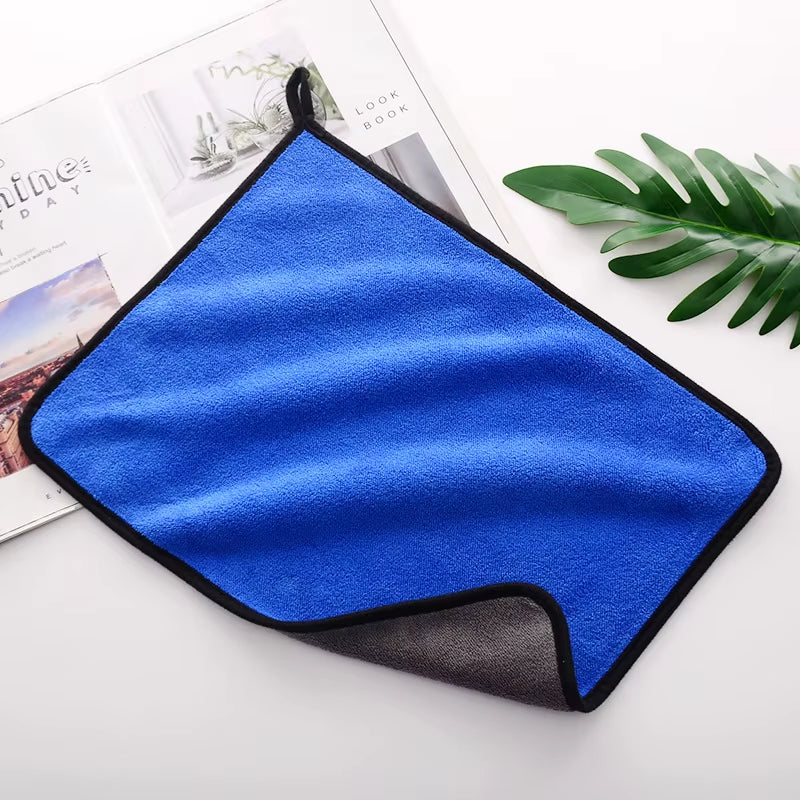 Microfiber Car Towel Double-Sided Super Absorbent Car Wash Towel Drying Cloth Car Detailing Glass Towel Cleaning Products