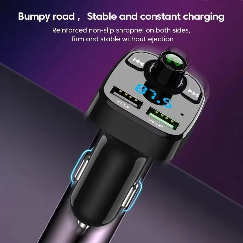 LED MP3 Car Bluetooth FM Hands-Free Bluetooth-Compaitable 5.0 Transmitter 3.1A QC3.0 PD Type C Dual USB Car Charger