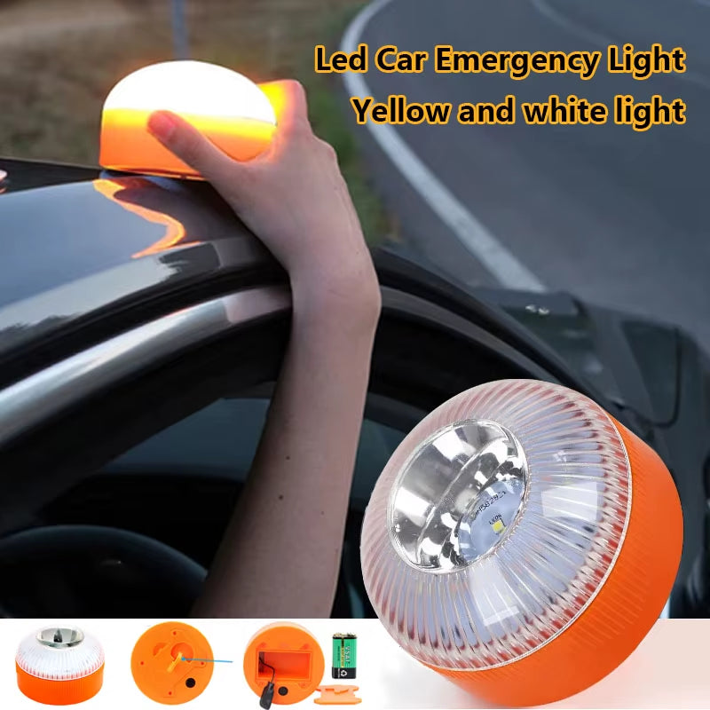 Led Car Emergency Light V16 Explosion Flashing Light Magnetic Induction Strobe Flashing Warning Light Safety Accessory