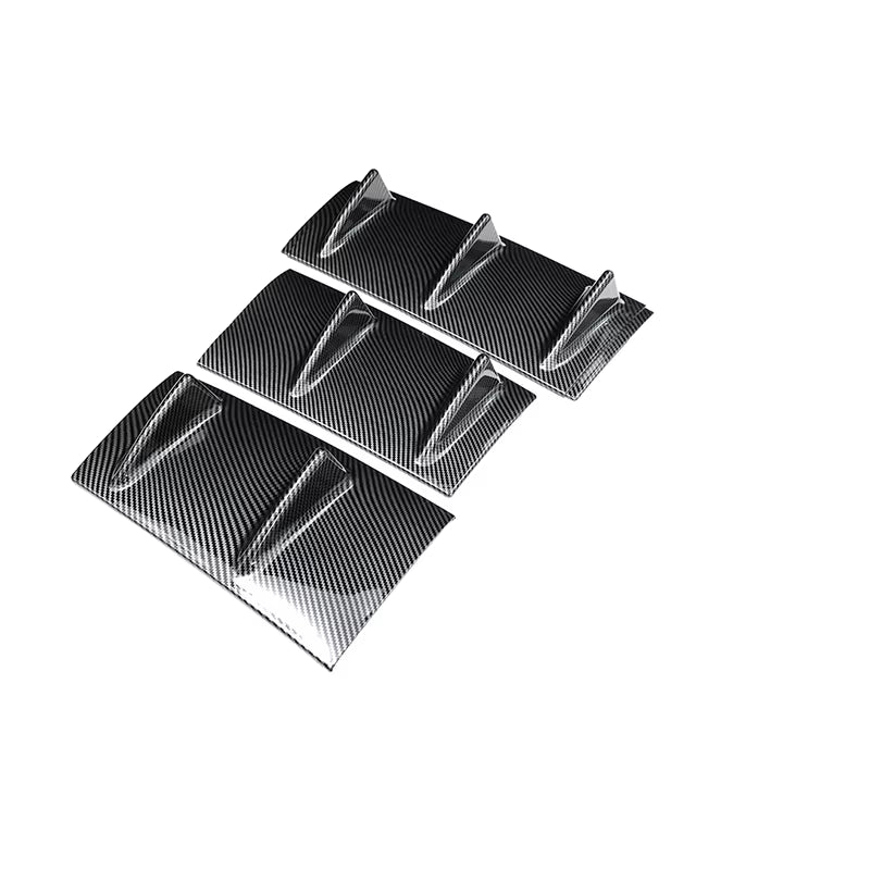 New Style Universal Rear Bumper Spoiler Diffuser Gloss Black 7 Wing Shark Fin Style Lower Body Lip Car Modification