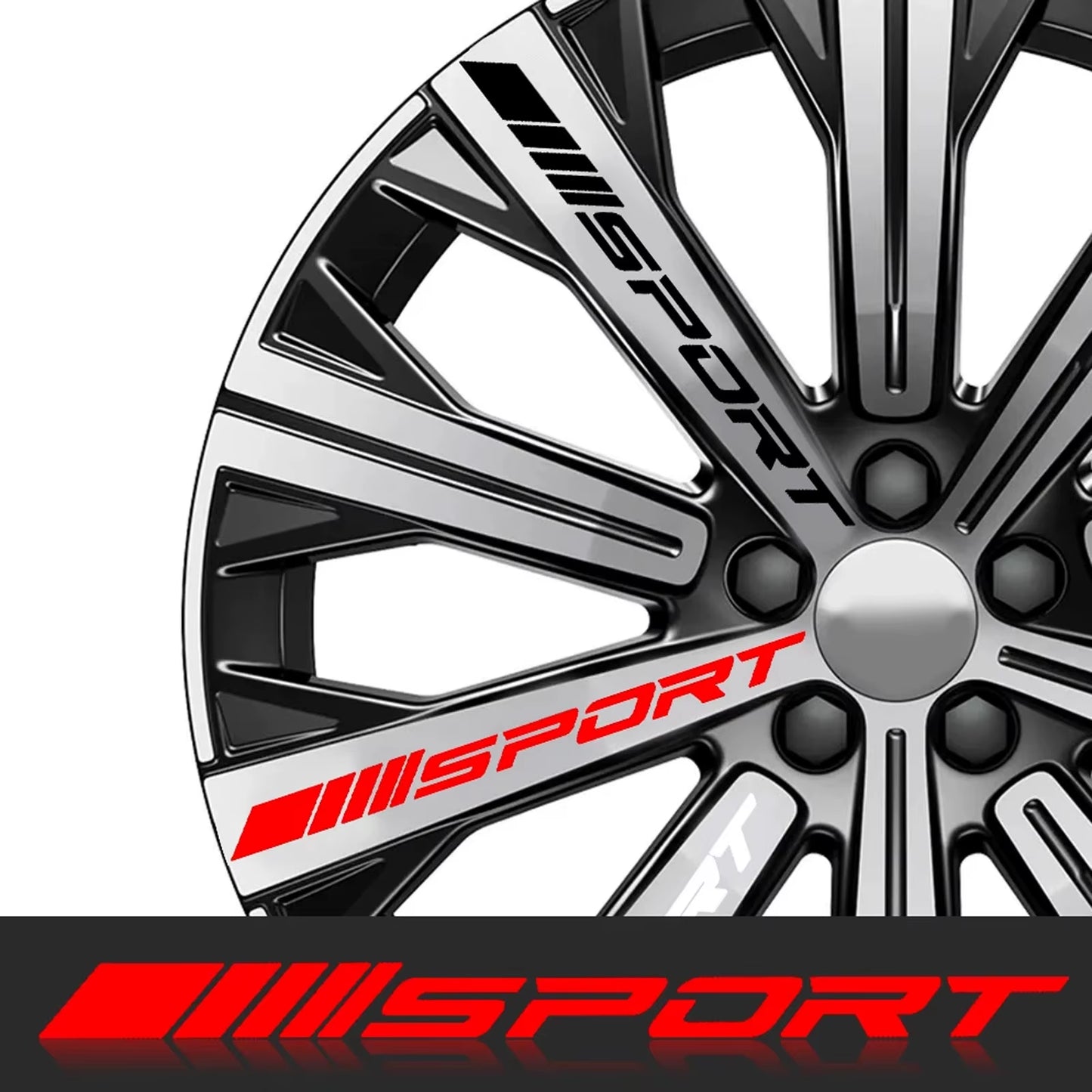 4Pcs Creative Racing SPORT Letter Stickers Auto Car Rims Wheel PET Decal Waterproof Car Styling Decoration Auto Accessories