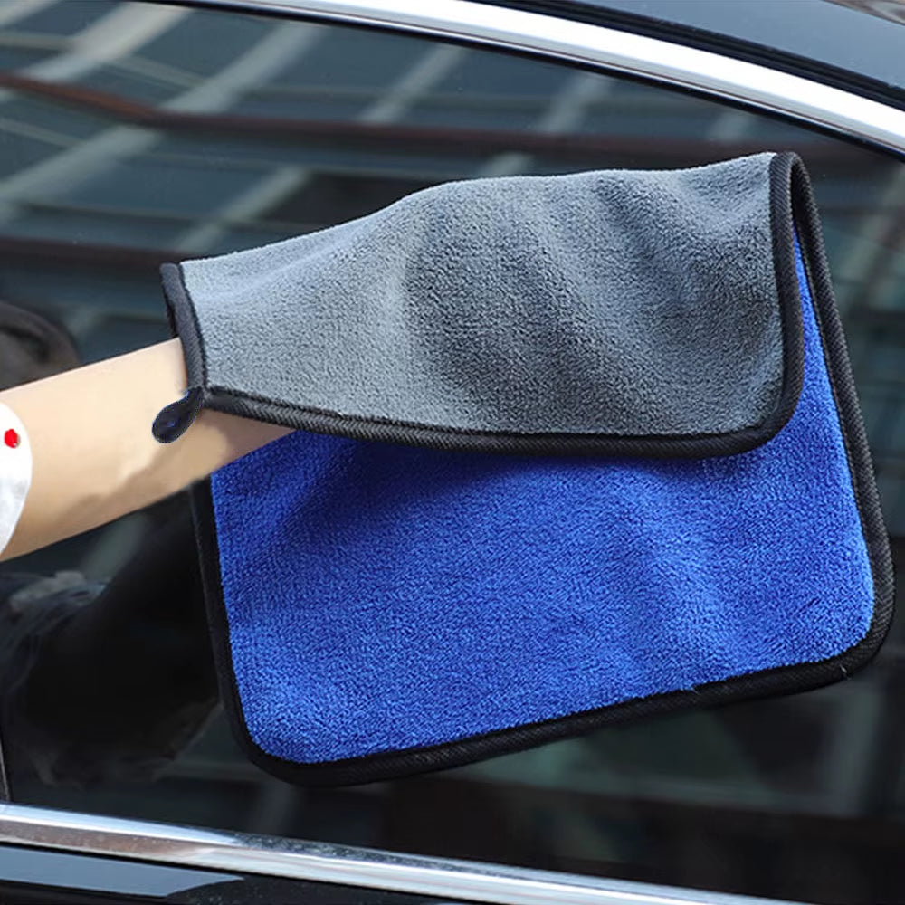 Microfiber Car Towel Double-Sided Super Absorbent Car Wash Towel Drying Cloth Car Detailing Glass Towel Cleaning Products