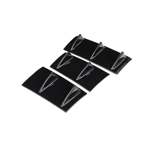 New Style Universal Rear Bumper Spoiler Diffuser Gloss Black 7 Wing Shark Fin Style Lower Body Lip Car Modification